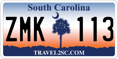 SC license plate ZMK113