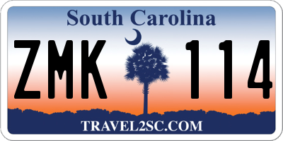 SC license plate ZMK114