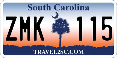 SC license plate ZMK115