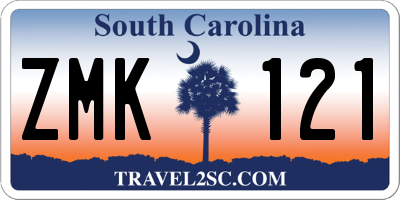 SC license plate ZMK121