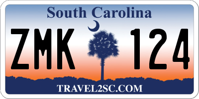 SC license plate ZMK124