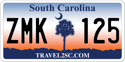 SC license plate ZMK125