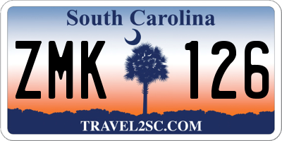 SC license plate ZMK126