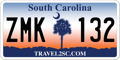 SC license plate ZMK132