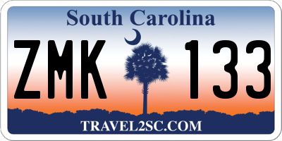 SC license plate ZMK133