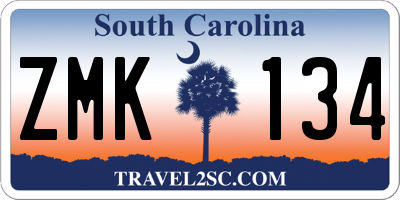 SC license plate ZMK134