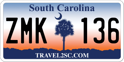 SC license plate ZMK136