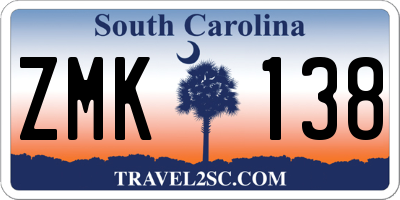 SC license plate ZMK138