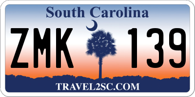 SC license plate ZMK139