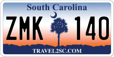 SC license plate ZMK140