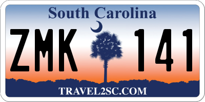 SC license plate ZMK141