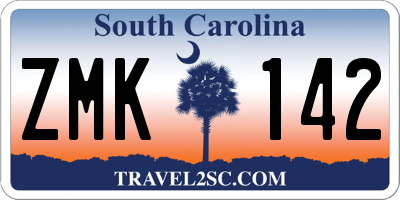 SC license plate ZMK142