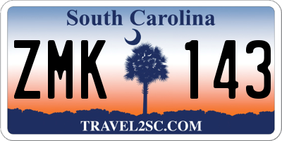 SC license plate ZMK143