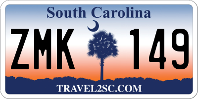SC license plate ZMK149