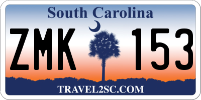 SC license plate ZMK153