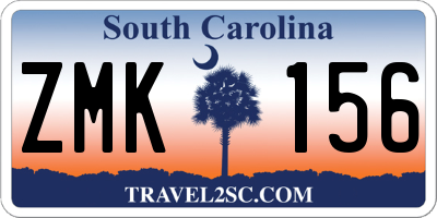 SC license plate ZMK156
