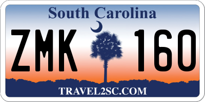 SC license plate ZMK160