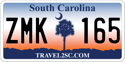 SC license plate ZMK165