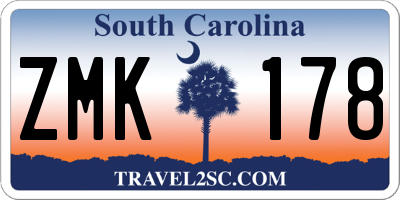 SC license plate ZMK178