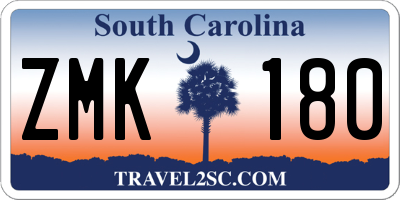 SC license plate ZMK180