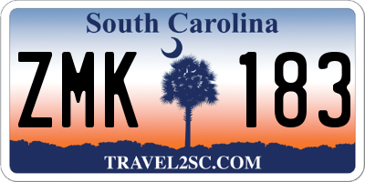 SC license plate ZMK183