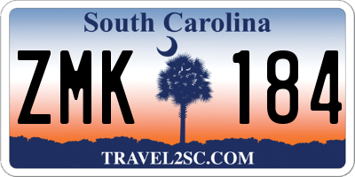 SC license plate ZMK184