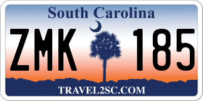 SC license plate ZMK185