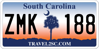 SC license plate ZMK188