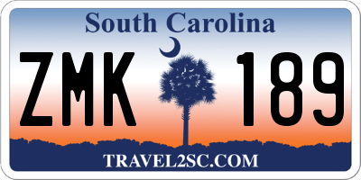 SC license plate ZMK189