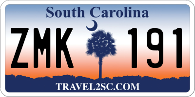 SC license plate ZMK191