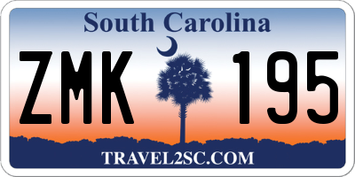 SC license plate ZMK195