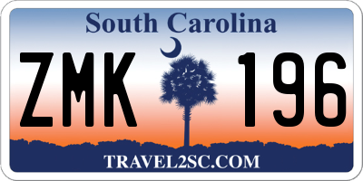 SC license plate ZMK196