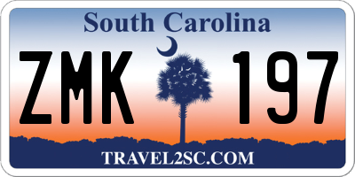 SC license plate ZMK197