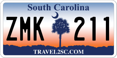 SC license plate ZMK211