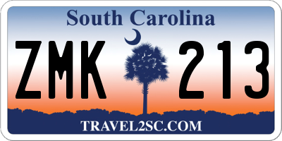 SC license plate ZMK213
