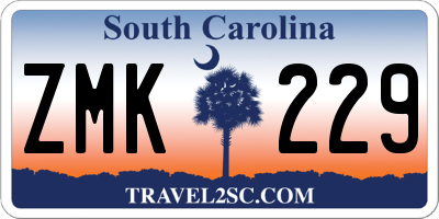 SC license plate ZMK229