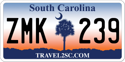 SC license plate ZMK239