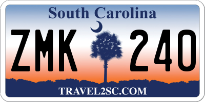 SC license plate ZMK240