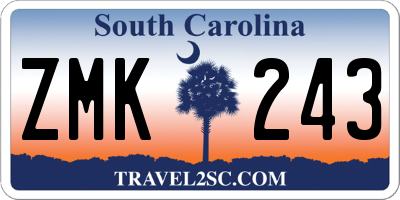 SC license plate ZMK243