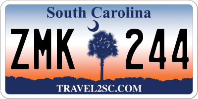 SC license plate ZMK244