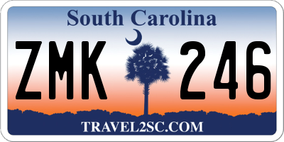 SC license plate ZMK246