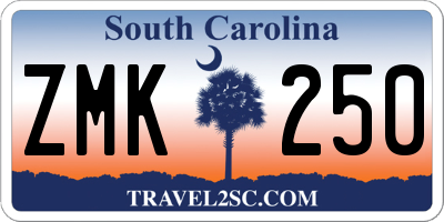 SC license plate ZMK250