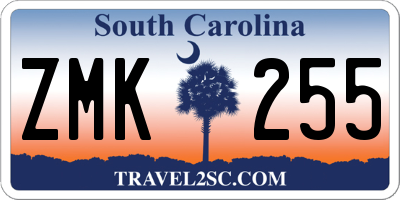 SC license plate ZMK255