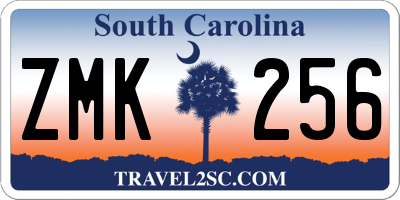 SC license plate ZMK256