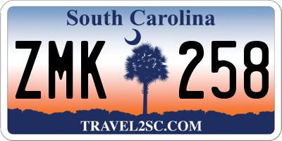 SC license plate ZMK258