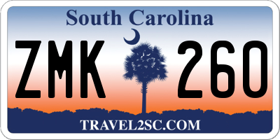 SC license plate ZMK260