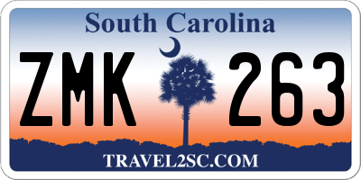 SC license plate ZMK263