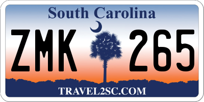 SC license plate ZMK265