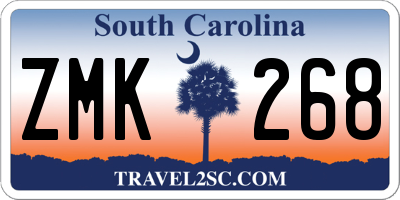 SC license plate ZMK268