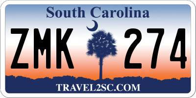 SC license plate ZMK274